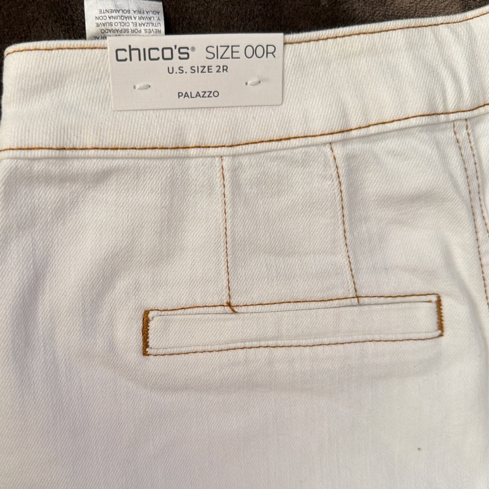 Chico's Cream Palazzo Jeans - Picture 4 of 4